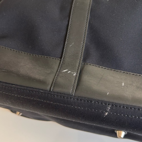 Coach canvas extra large weekender canvas black tote leather trim double zipper - Picture 8 of 14